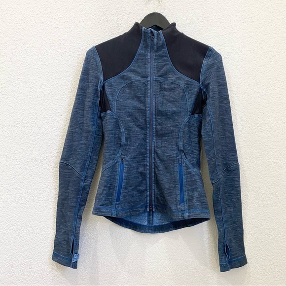 LULULEMON Forme Jacket Reversible Slub Denim Limitless Blue/Black Size 4 - Picture 7 of 16